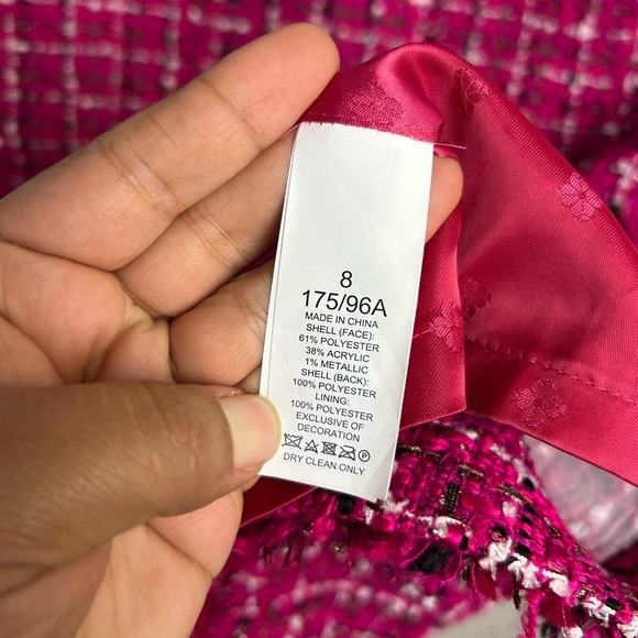 Kate spade New York Tweed Midi Dress Pink Barbiecore Old Money Clean Girl Size 8 - Picture 7 of 13